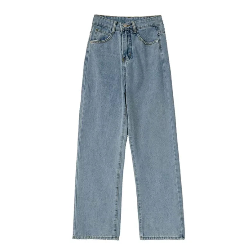 Women Denim Pants Vintage Straight Trousers