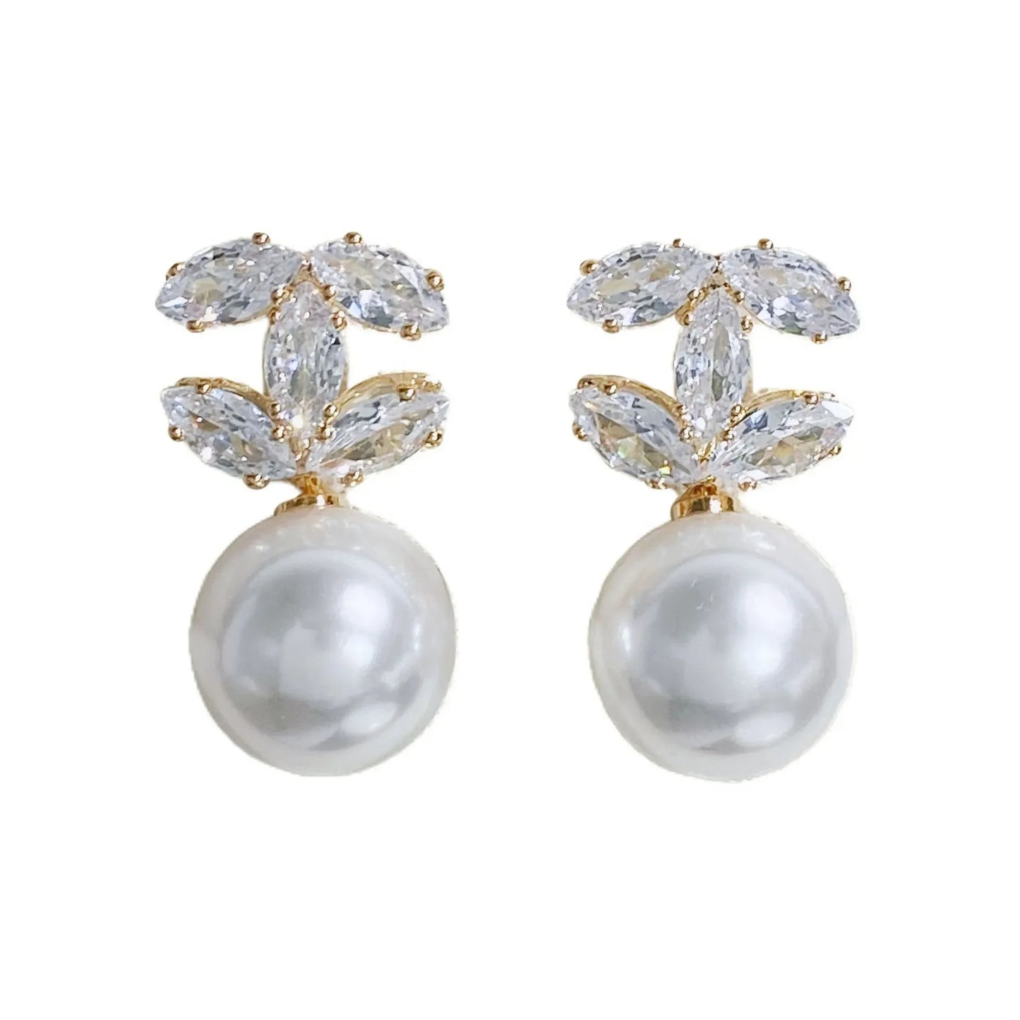 Double C Pearl Earrings Women's Luxury Unique Drop Earrings