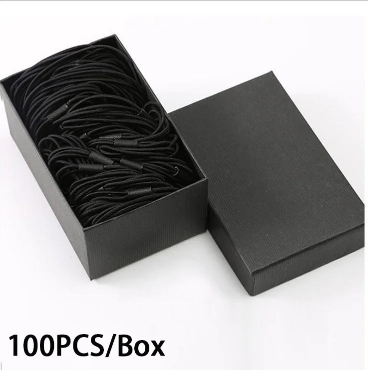50PCS/Box Mix Colors Nylon 5CM Rubber Bands Women Safe Strong Elastic Hair Bands Ponytail Holder Girl Scrunchy Hair Accessories