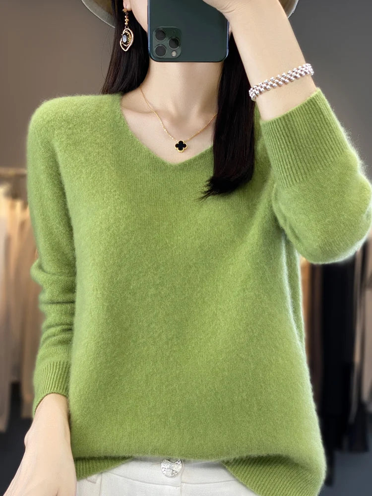Fashion100% Merino Wool Sweater Cashmere  Pullover