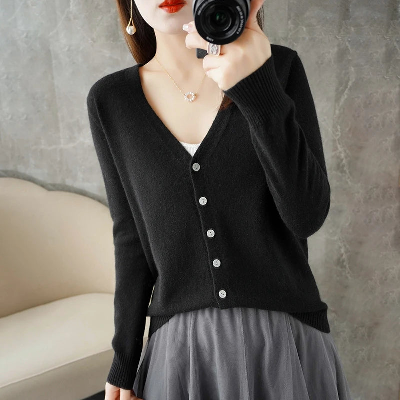 V-Neck Temperament Small Fragrant Wind Loose Sweater Sweater