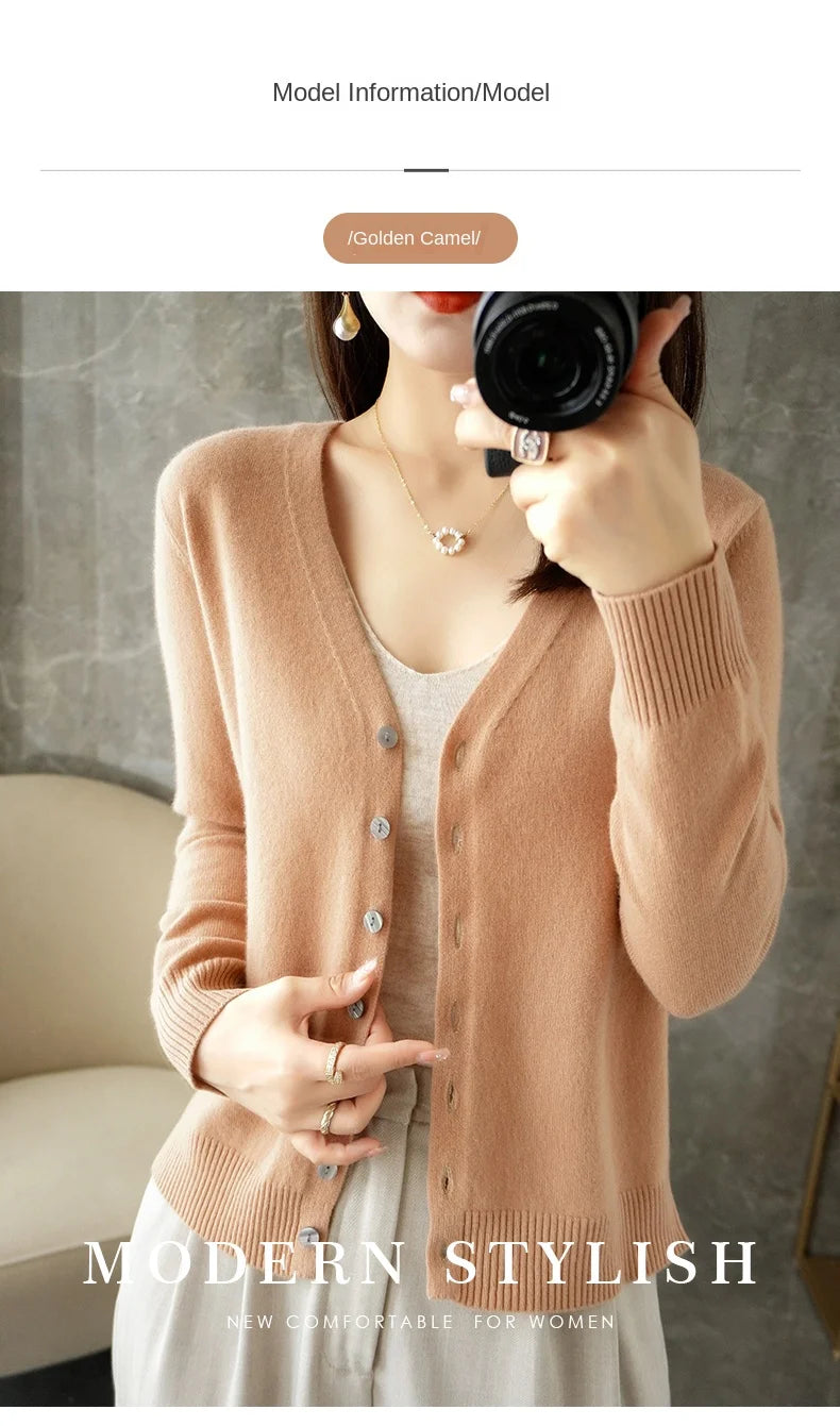 V-Neck Temperament Small Fragrant Wind Loose Sweater Sweater