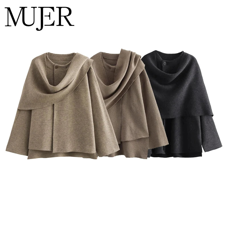 Winter Coats for Women Asymmetric Scarf Demi-season Jacket
