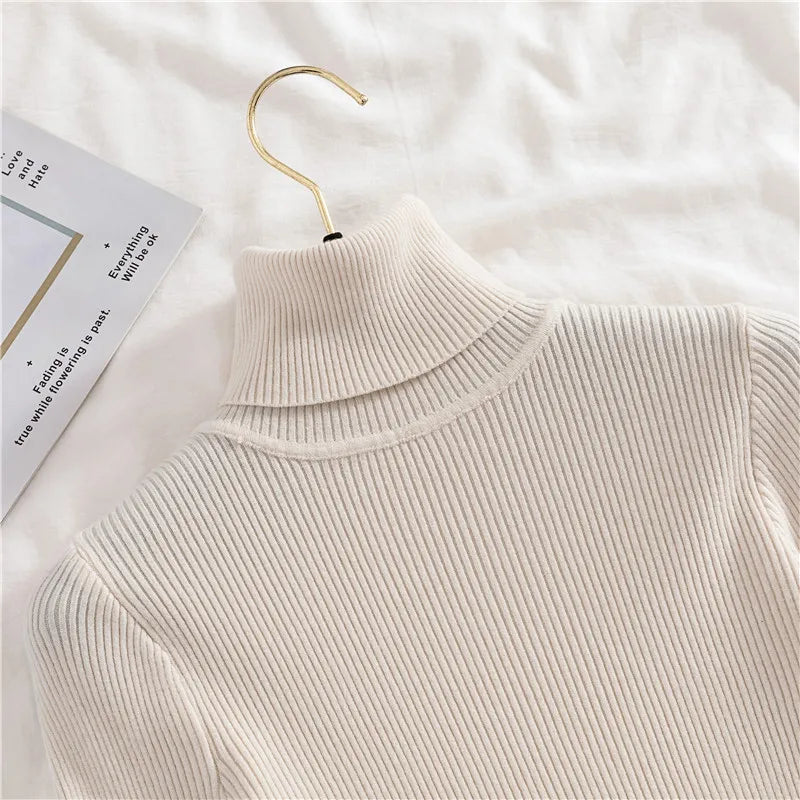 Heliar Women Fall Turtleneck Sweater Knitted Soft Pullovers Cashmere