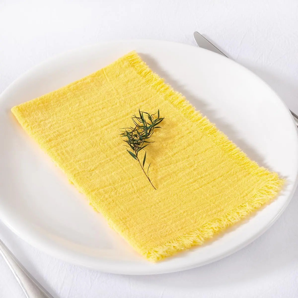 6Pcs 32x32cm Handmade Cotton Cloth Napkins, 100% Cotton