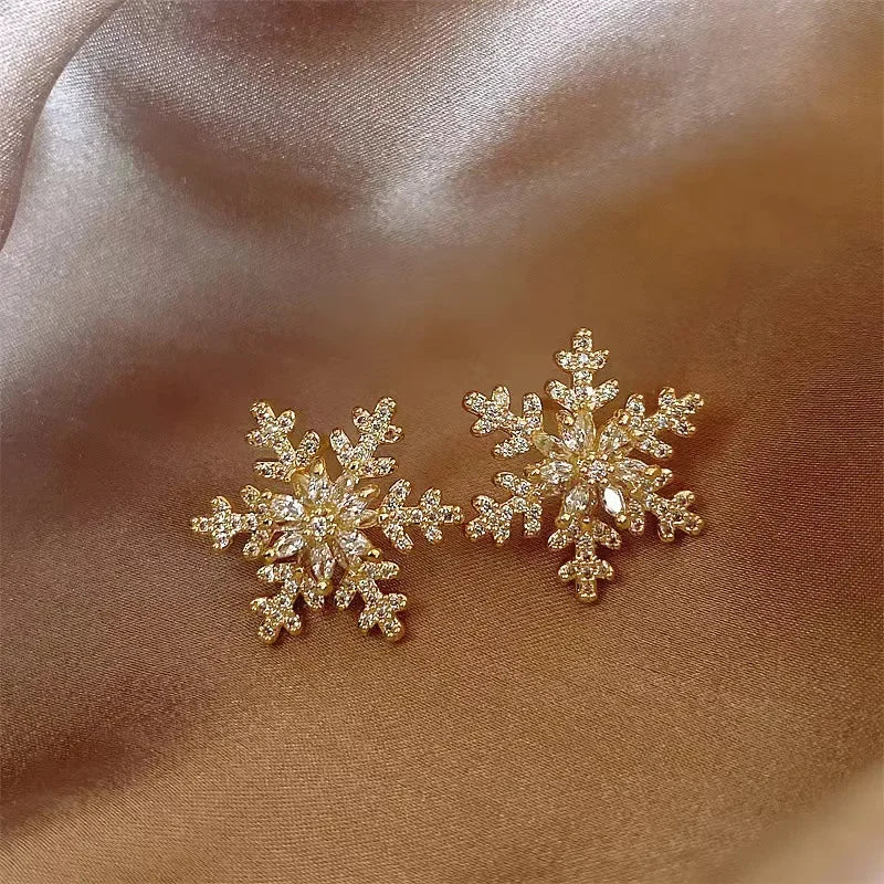 Zircon Christmas Tree Earrings Rhinestone Xmas Tree
