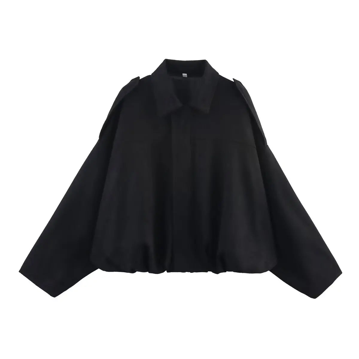 women's suede texture effect Loose version of fashion lapel shoulder bomber jacket