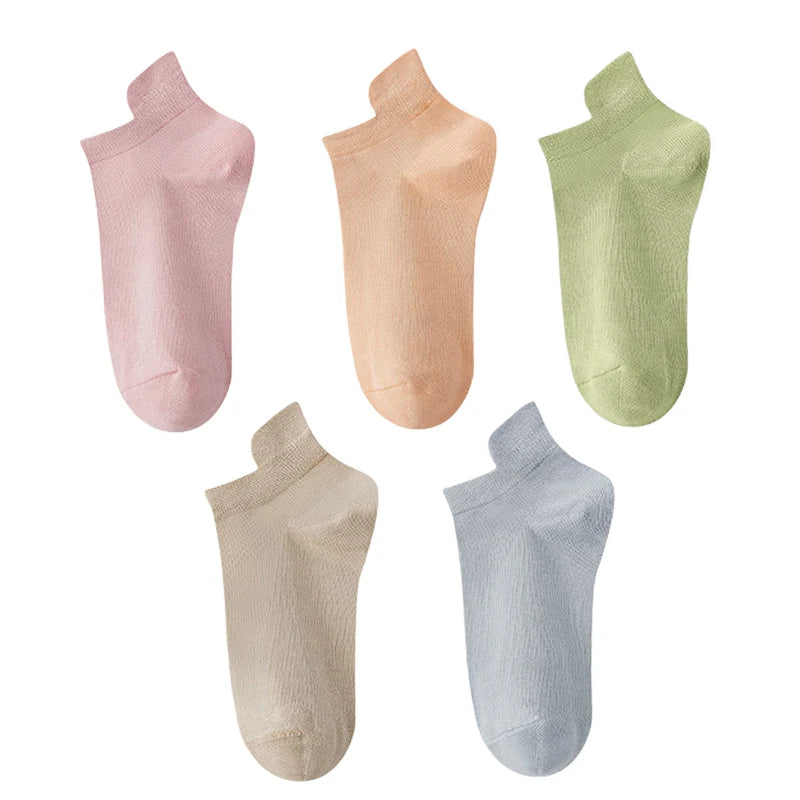 10pieces=5 Pairs Women Socks Casual Breathable High Quality Ankle Sock