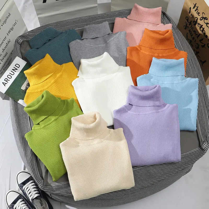 Heliar Women Fall Turtleneck Sweater Knitted Soft Pullovers Cashmere