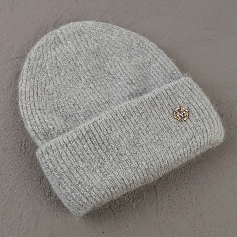 Winter Angola Rabbit Fur Knitted Beanies