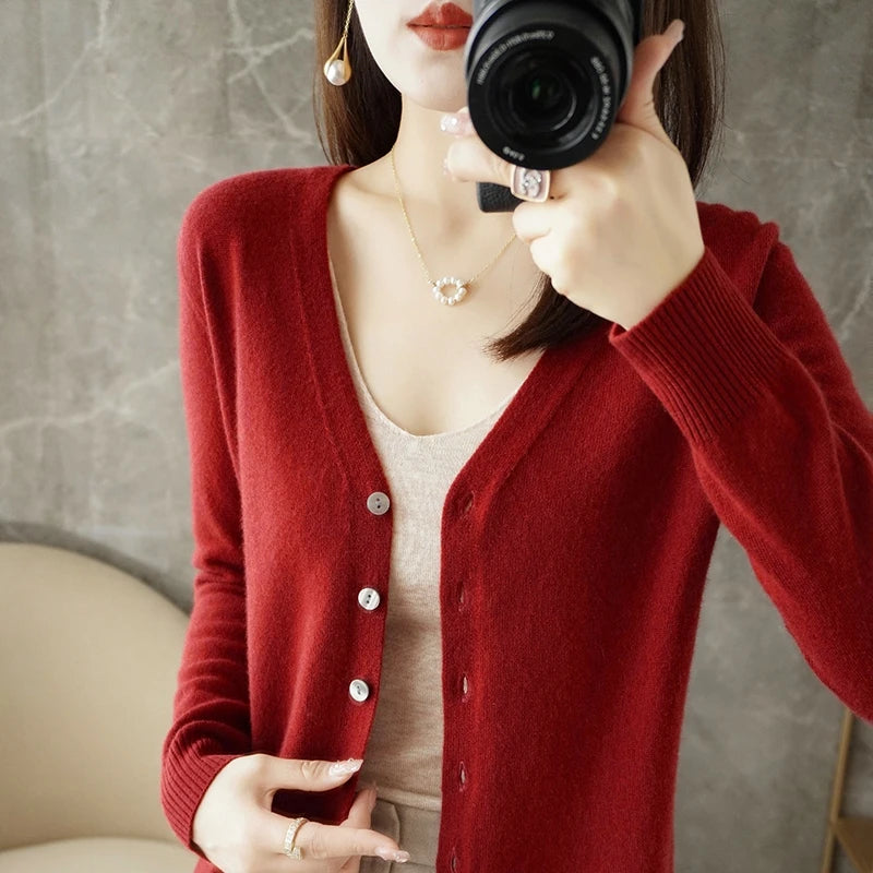 V-Neck Temperament Small Fragrant Wind Loose Sweater Sweater
