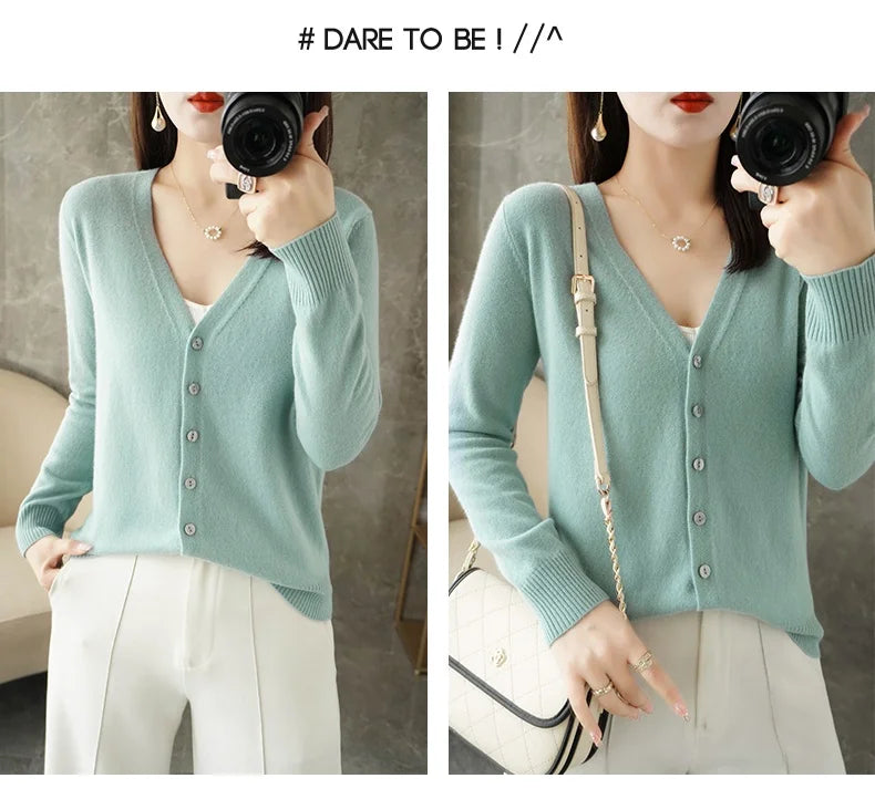 V-Neck Temperament Small Fragrant Wind Loose Sweater Sweater