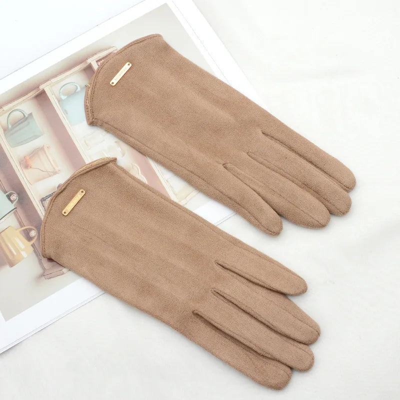 Warm Touch Screen Thin  Solid Simple Gloves