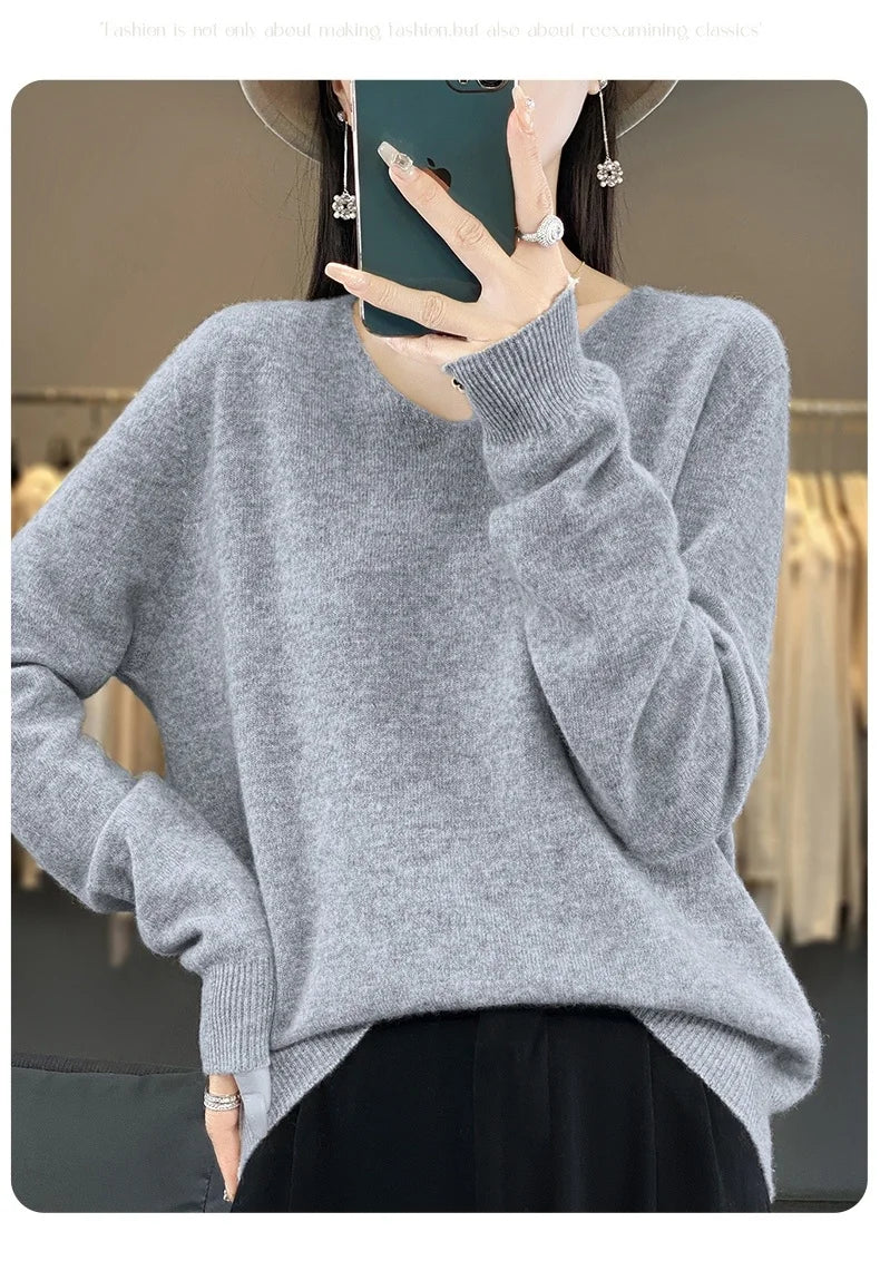 New Women's V-neck First-line Ready-To-Wear Sweater Long Sleeve