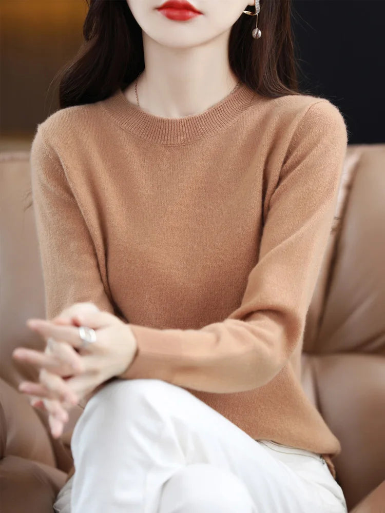 Fashion 100% Merino Wool Sweater Elegant Cashmere P