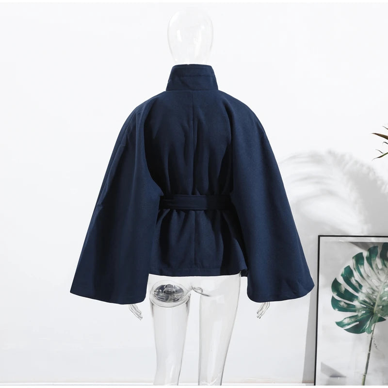 Belts Women Winter Woolen Coats