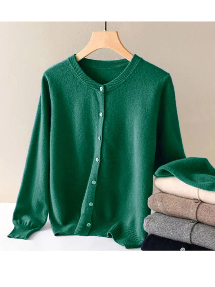 women's Cashmere Sweater O-Collar Long sleeve