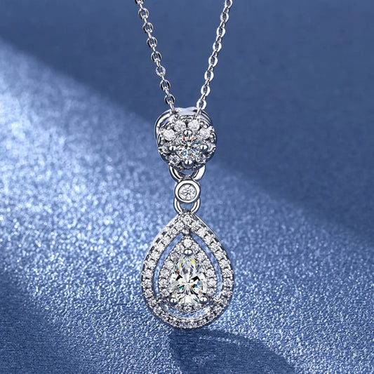 925 Sterling Silver Necklace Clavicle Chain Sparkling Zircon
