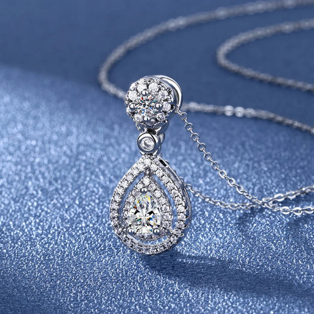 925 Sterling Silver Necklace Clavicle Chain Sparkling Zircon