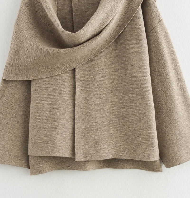 Winter Coats for Women Asymmetric Scarf Demi-season Jacket
