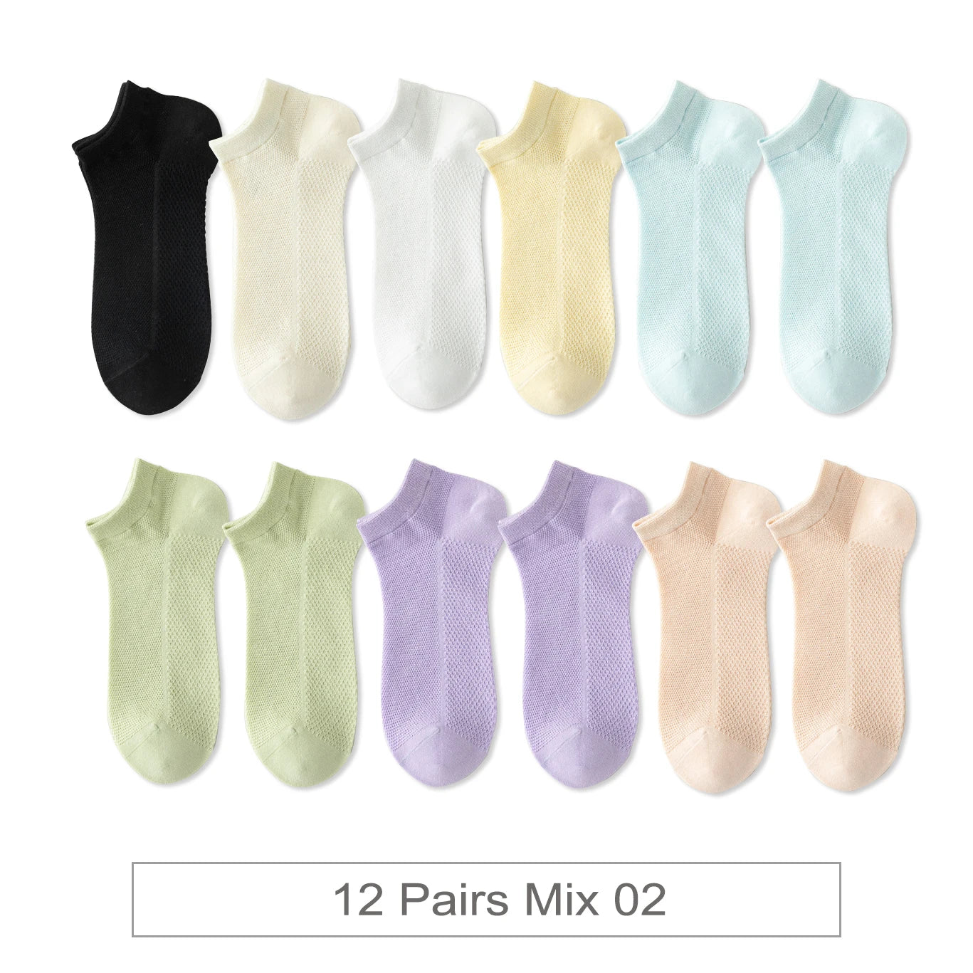 12 Pairs New Woman Cotton Socks Short Thin