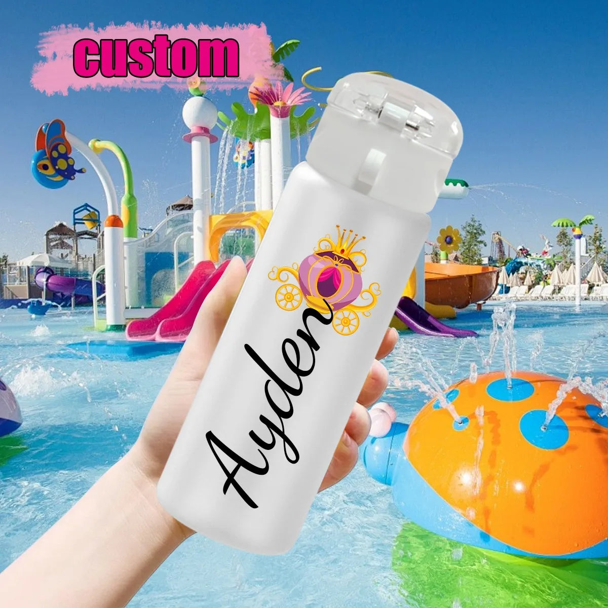 1pc Customized Cartoon Sports Water Bottle, 26oz Outdoor Travel