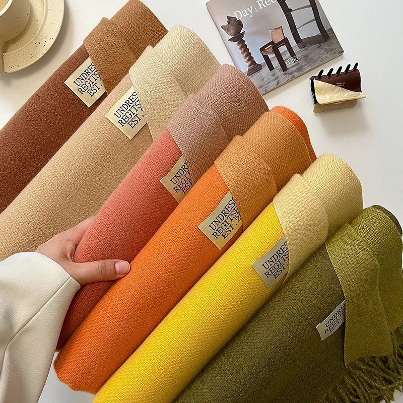 Solid Cashmere Warm Scarf