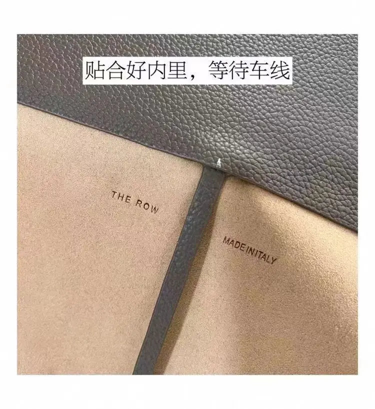 Soft Leather Bucket Bag Large Capacity Commuter Women's Single Shoulder Handbag Neutral Minimalist Style Open Pocket Design