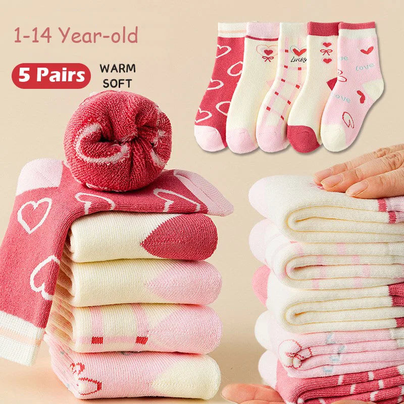 Girls Winter Socks 5 Pairs