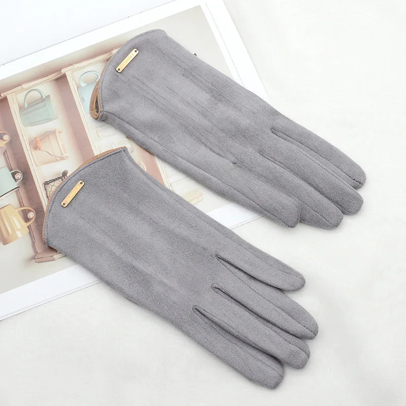 Warm Touch Screen Thin  Solid Simple Gloves
