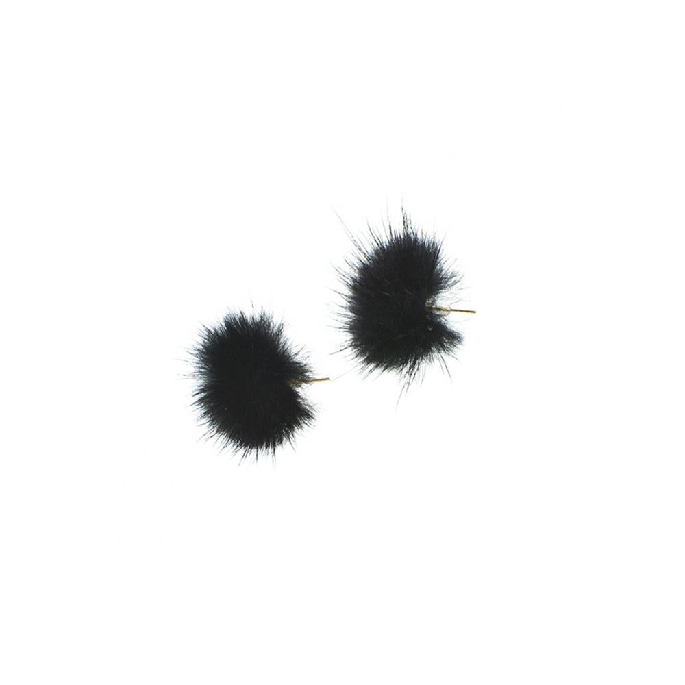 Women's Earrings Fashion Furry Fluffy Ball Stud Earrings Girls