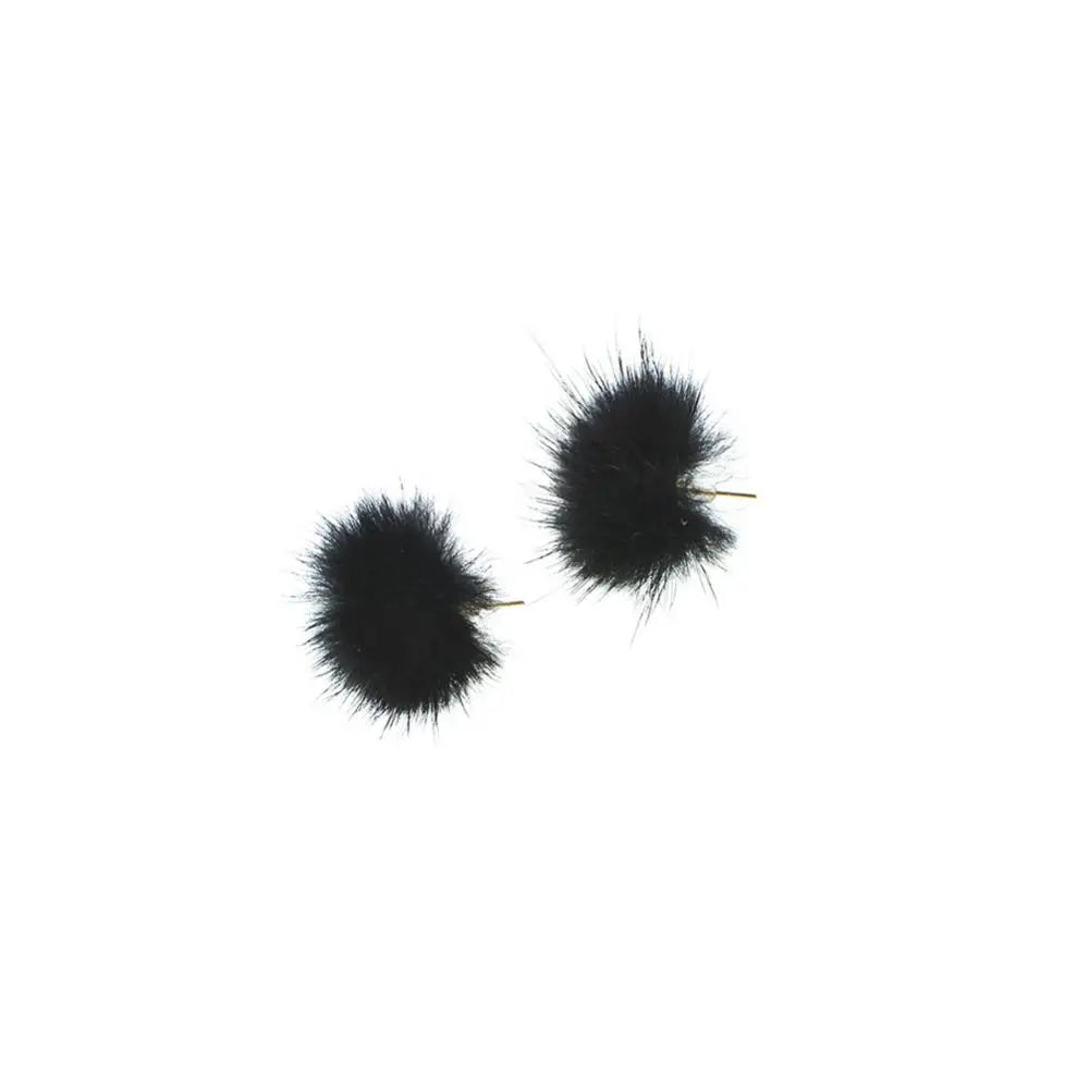 Women's Earrings Fashion Furry Fluffy Ball Stud Earrings Girls