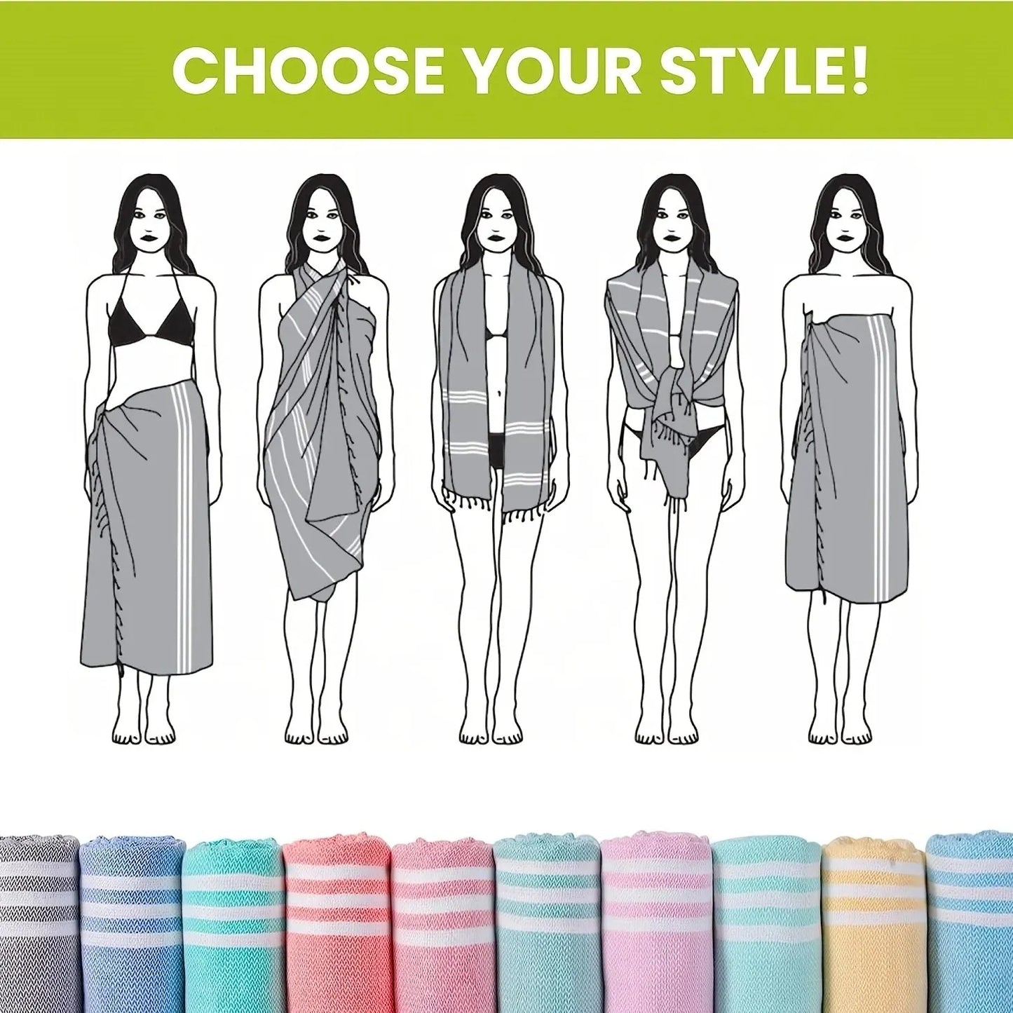 100X180cm Turkish Beach Towel Oversized Sand Free