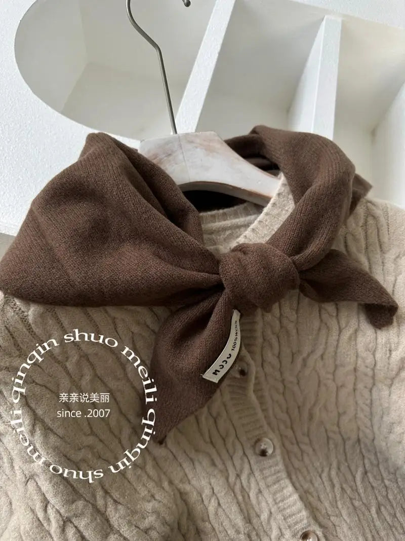 wool cashmere triangle scarf