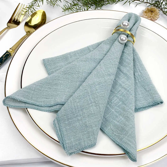 Set of 6 Cotton Cloth Napkins Gauze Sage Green 30x30cm