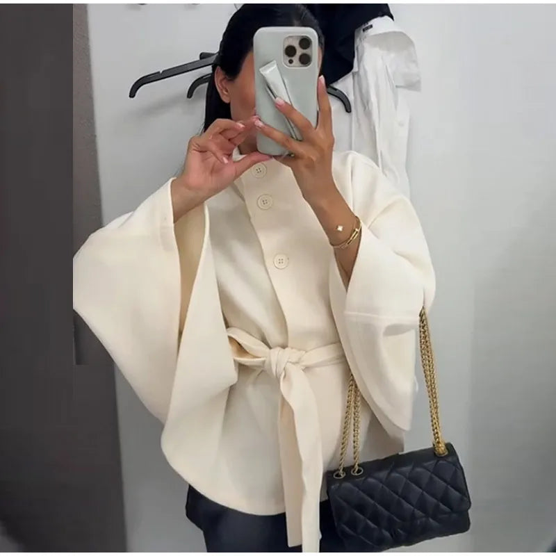 Belts Women Winter Woolen Coats