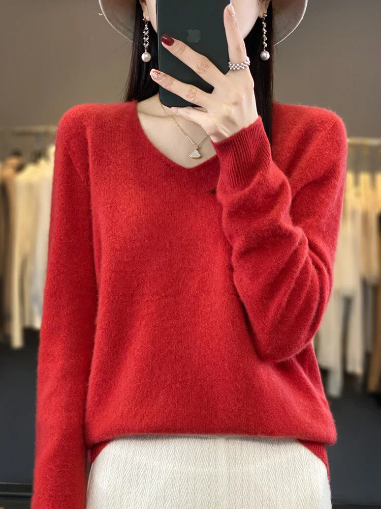 Fashion100% Merino Wool Sweater Cashmere  Pullover