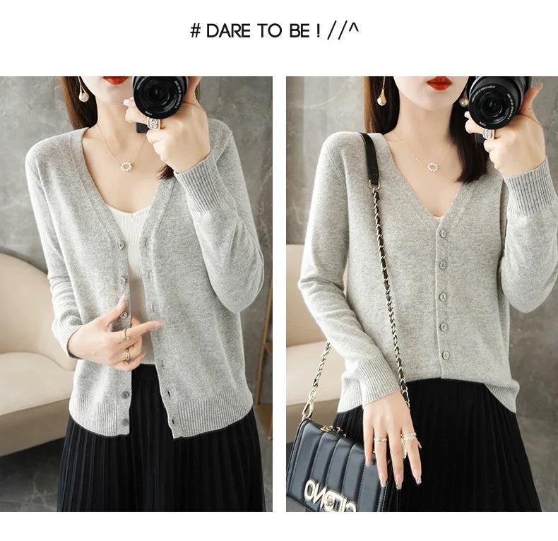 V-Neck Temperament Small Fragrant Wind Loose Sweater Sweater