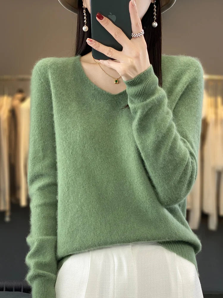 Fashion100% Merino Wool Sweater Cashmere  Pullover