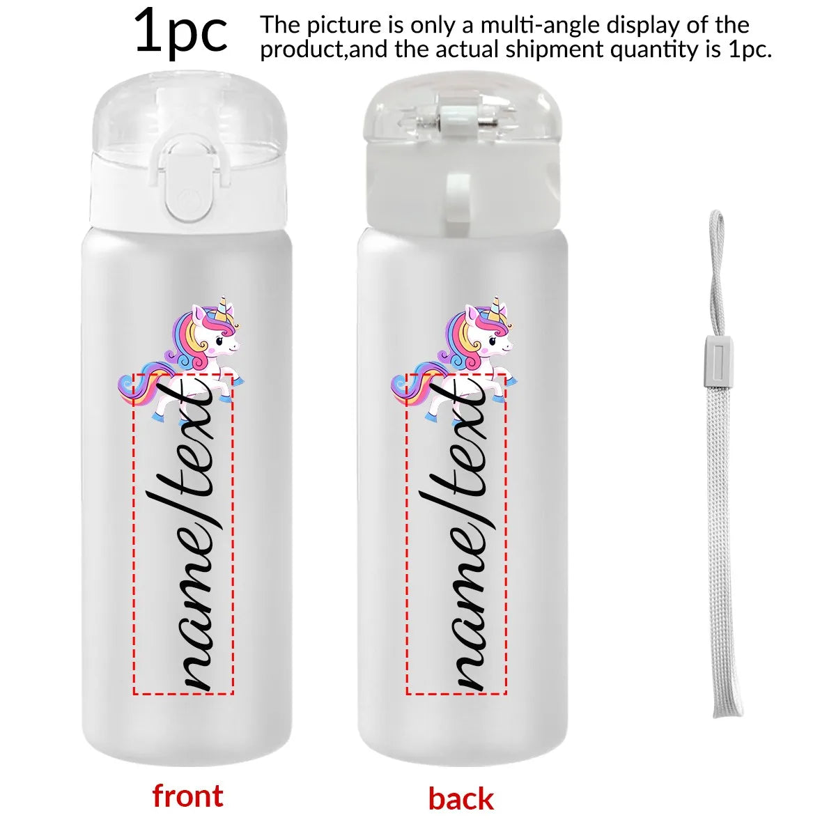 1pc Customized Cartoon Sports Water Bottle, 26oz Outdoor Travel
