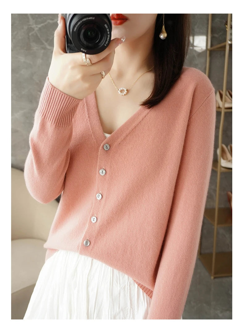 V-Neck Temperament Small Fragrant Wind Loose Sweater Sweater