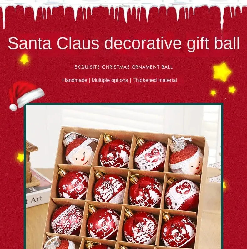 16pcs Christmas Ball Christmas Tree Decoration Ornaments for Home Decor Halloween New Year Navidad Pendant Ball Accessories