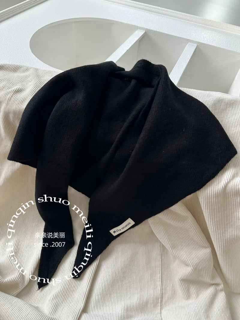 wool cashmere triangle scarf