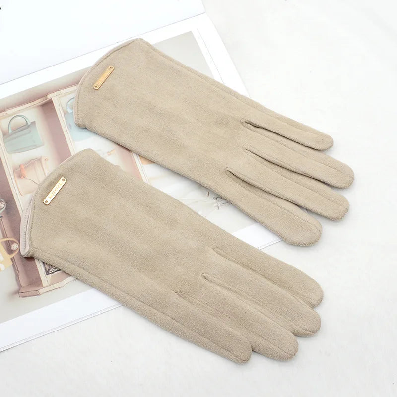 Warm Touch Screen Thin  Solid Simple Gloves