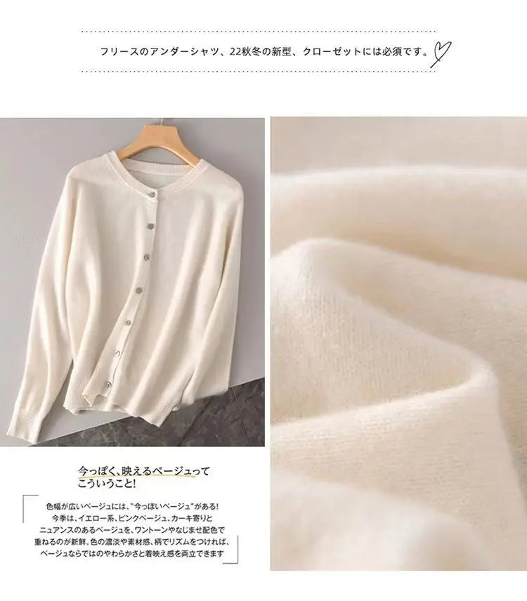 women's Cashmere Sweater O-Collar Long sleeve