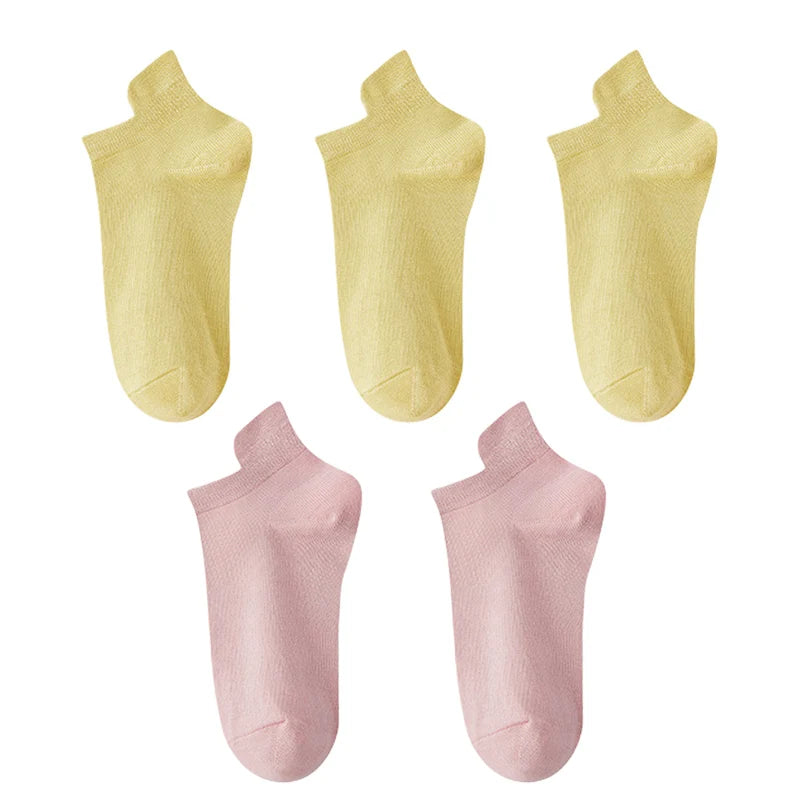 10pieces=5 Pairs Women Socks Casual Breathable High Quality Ankle Sock