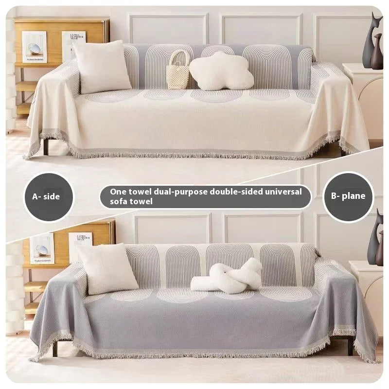 Nordic Chenille Sofa Cover Tassel Lace Blanket Cover For Sofa Full Cover L Shape Cover Sofa 3 Pcs 2 Seater