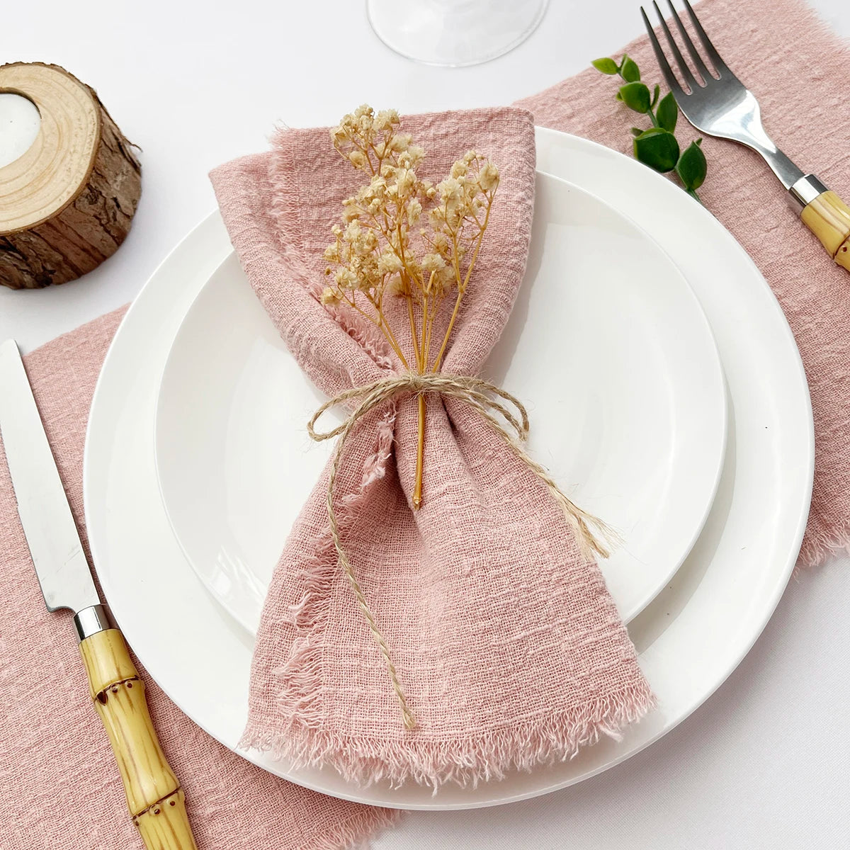 10pcs 32x32cm Wholesale Pink Gauze Cotton Napkin Reusable