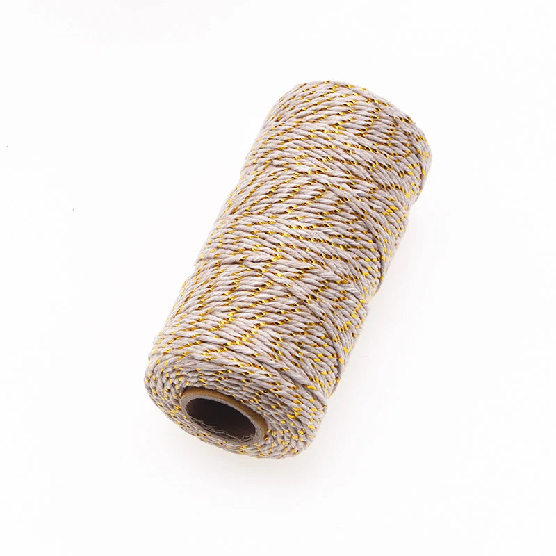 2mm*100m Christmas Twine Cotton Jute String Rope Cord Ribbon  Decoration Tying Cake Pastry Boxes DIY Crafts Gift Wrapping