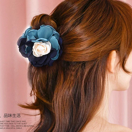 Big Camellia Flower Hair Claws Clips Women